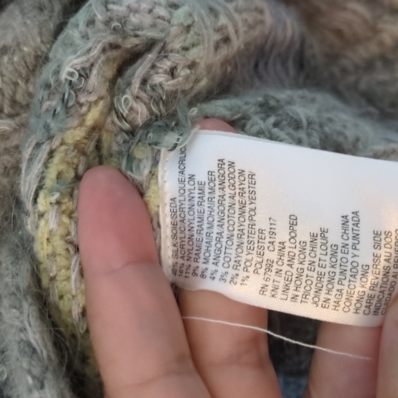 Sigrid Olsen Hand Knitted Silk Mix Button Down Granny'sCore Embellished Cardigan - Picture 7 of 10